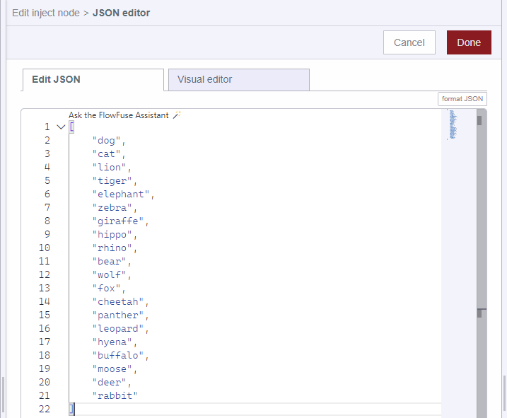 Resulting JSON